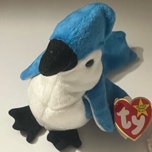 Ty Plush Bird in Blue and White